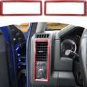 RT-TCZ for RAM Dash Air AC Vents Trim Cover Frame for Dodge RAM 2010-2017 Red Carbon Fiber Interior Accessories 2pcs