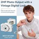 Tiny Digital Camera, Vintage Mini Keychain Camera for Teens & Beginners, Cute Portable Small Camcorder with 32GB Card, 1080P HD Pocket Video Recorder for Travel and Vlogging, White