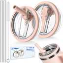 2 Pack 40 oz Flip Straw Leak Proof Lid for Stanley H2.0 Quencher, Stanley Lid Replacement 40 oz for Stanley Cup Accessories ProTour, No Spill Proof Straw Cover for Stanley (Pink & Pink)