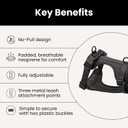 No Pull Dog Harness and Leash Set 3-in-1, Medium, Black