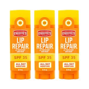 O'Keeffe's Lip Repair SPF 35 Lip Balm - Stick (3 Pack) - Sun-Safe Moisturizer for Extremely Cracked, Dry Lips