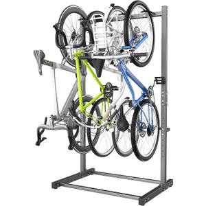 EVERHANGER Freestanding Bike Rack, Vertical Bike Rack Stand for Garage, Bicycle Storage Organizer, Holds Up to 4 Bikes