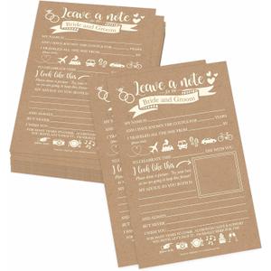 Hadley Designs 25 Wedding Advice Cards For The Bride and Groom, Rustic Bridal Shower Games For Guests, Guest Book Alternative, Card Boxes For Reception, Advice for the Bride Shower Games