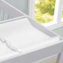 Delta Children Crib and Changer Changing Pad and Plush Cover - Works with Crib and Changers - Machine Washable Cover. Waterproof, White