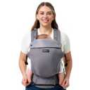 Momcozy Newborn Baby Carrier - Ergonomic, Cozy and Lightweight Carrier for 7-24 Lbs, Adjustable Neck Support with Sunshield, Breathable Airmesh Perfect for Summer Outing, Purplish Grey