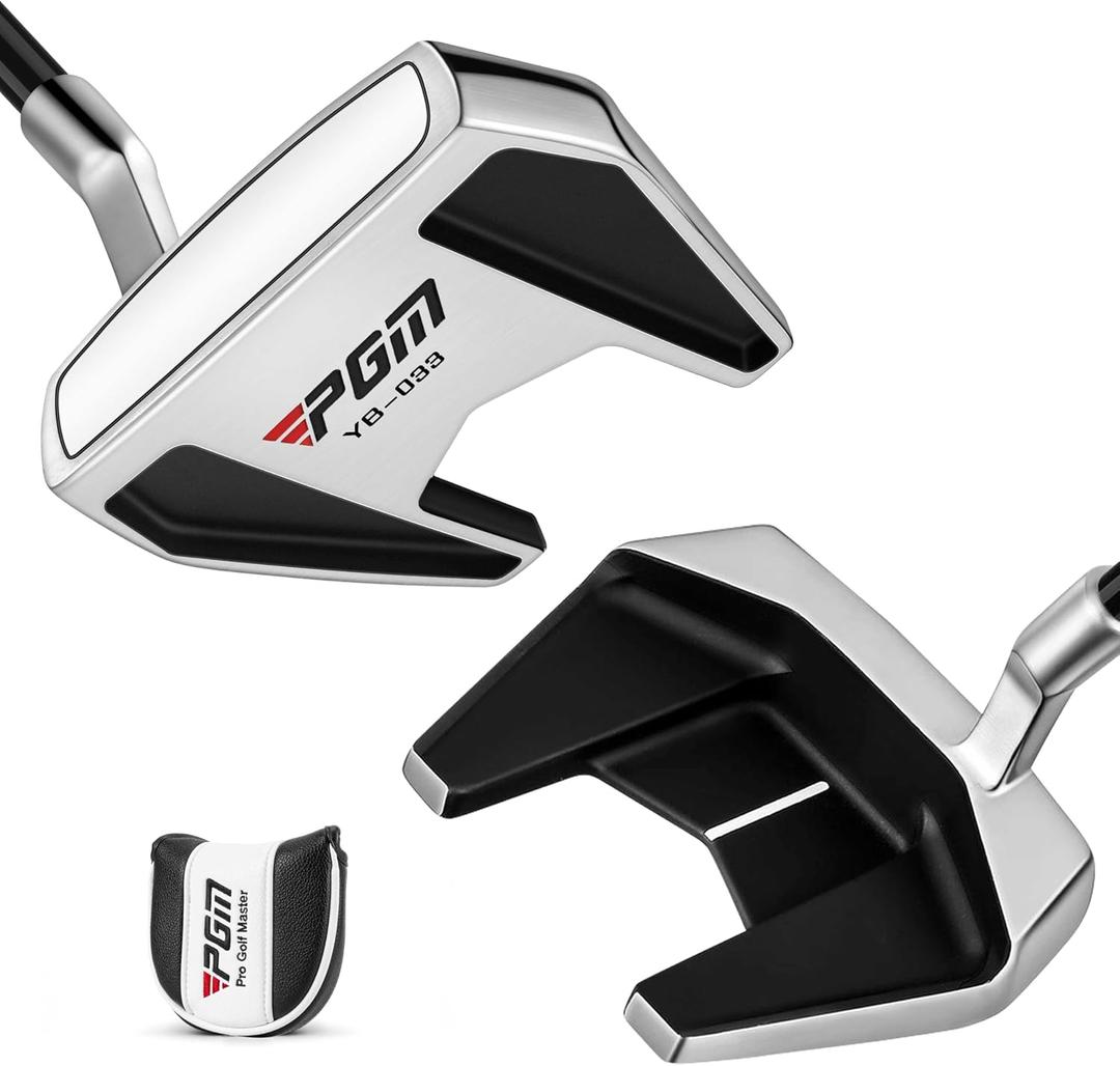 PGM Golf Standing Putter - Golf Putter for Men and Women - Mallet Putter with Stable Low Center of Gravity & Alignment Aid - Left Handed (35") 3 degrees