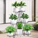 DiiKoo Heavy Duty Metal Plant Stand, Indoor Outdoor Plant Shelf & Rack - 3 Tiers 7 Pots, Plant Holder for Plants/Flowers/Planters, for Living Room Home Corner Patio & Garden