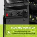 POKIPO Large Power Tool Organizer Wall Mount with Charging Station,4 Layer Heavy Duty Metal Tool Storage Rack Loads 600lbs with 8 Cordless Drill Holder,Battery Utility Rack Loads with 4 Power Strip
