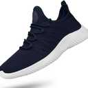 Feethit Womens Slip On Running Shoes Non Slip Walking Shoes Lightweight Gym Workout Shoes Breathable Fashion Sneakers All Dark Blue Size 8.5