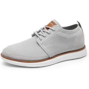 Bruno Marc Men's KnitFlex Breeze Mesh Sneakers Oxfords Lace-Up Lightweight Casual Walking Shoes (9, Grey)