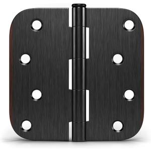 Haidms 3 Pack Exterior Door Hinges 4 Inch No Squeak Oil Rubbed Bronze Hinges with 5/8" Radius Corner Removable Pin Full Mortise for Heavy Duty Hardware