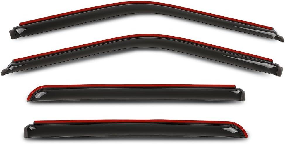 Rain Guards in-Channel Ventvisor Compatible with Ford F150 Supercrew 2015-2025 & F150 Raptor SuperCrew 2017-2025 4PCS Window Vent Visors Accessories Glossy Black