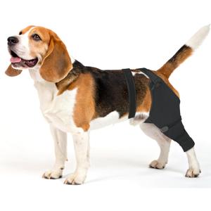 Dog Sleeve for Rear Legs to Stop Licking, Upgraded Surgical Recovery Sleeve for Hind Back Leg Wound, TPLO, ACL Surgery, Light Comfortable Cone Alternative (XL,Right) (Black)