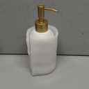 Natheeph 14OZ Ceramic Soap Dispenser Ceramic Soap Pump Dispenser Can Fill Liquid for Bathroom/Kitchen (White)