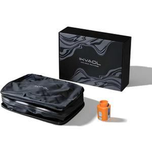 Vacuum Bags for Travel with Pump,Reusable Compression Packing Cubes to Save Space for Luggage and Backpack with IP68 Waterproof,Vacuum Seal Bags for Clothing travel (Black, 1Pack)