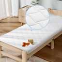 SLEEP ZONE Cot Mattress Protector, Waterproof Mattress Protector for Narrow Twin Bed - Fitted with Stretchable Pockets, Soft Breathable RV Bunk Size Mattress Pad Cover (White) (Small Single)