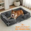 Cat Bed for Indoor Cats，Washable Dog Couch Bed for Small Dogs up to 20lbs, Rectangle Puppy Bed 22.4x17.7x4.7inches(Gray)