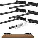 Floating Shelf Brackets, 12 inch Hidden Shelf Brackets Heavy Duty Blind Shelf Support, 200LBS Load Capacity, 6 Pack Floating Shelf Hardware for DIY Wood Wall Floating Shelves