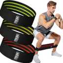 Tribe Lifting Fabric Resistance Bands for Legs - Workout Bands Resistance Bands for Men and Women - Booty Bands for Working Out - Exercise Bands Resistance Bands Set - Elastic Bands for Exercise (Black)