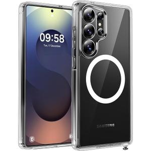 TOCOL Magnetic for Samsung Galaxy S25 Ultra Case, Upgraded Full Camera Protection, Compatible with Magsafe, Drop Protection Slime Clear Cover for Samsung Galaxy S25 Ultra 6.9-Inch (Clear)