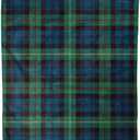 Home Decor Throw Blanket, Blue Black Green Buffalo Plaid Warm Soft Cozy Flannel Bed Blankets for Bed, Couch, Sofa and Chair, All Seasons Suitable, 80x60 inches