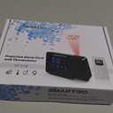 SMARTRO SC31B Digital Projection Alarm Clock with Weather Station, Indoor Outdoor Thermometer for Bedrooms, USB Charger, AC Battery Operated