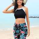 Blouty Women's 5''/7''/9'' Swim Shorts UPF 50+ High Waisted Board Shorts with Pockets Liner Quick Dry Swimsuit Bottoms (Navy, X-Large)