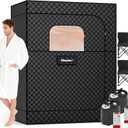2 Person Sauna Box - Portable Sauna for Home with Upgraded 3L 1500W Steamer*2, Folding Chair*2 and Non-Slip Mat for Relaxation Spa, 5-Layer Waterproof & Insulated Steam Saunas Tent, 4.5 * 3 * 6ft, XL