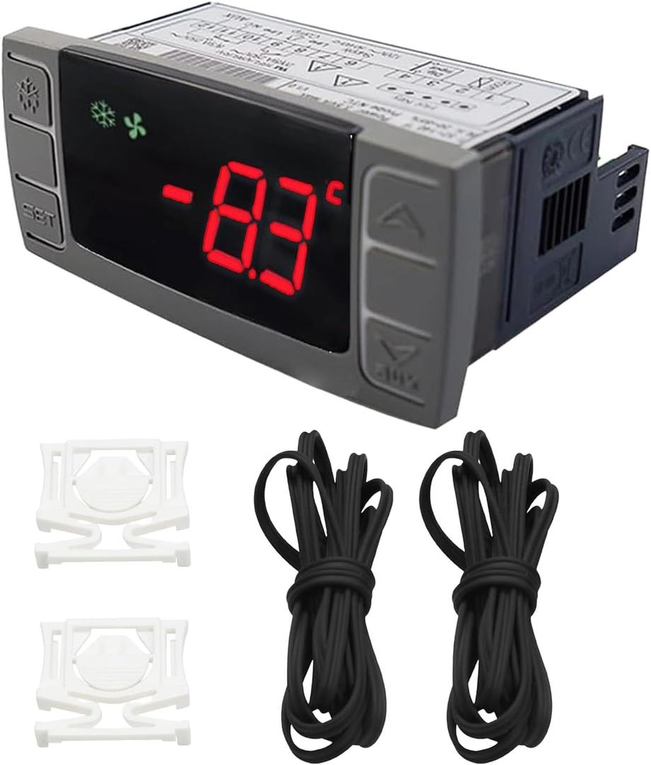 XR03CX-4N0F1 Temperature Controller,120V/50-60HZ Digital Thermostat Panel Fit for Normal Temperature Refrigerating Units Compressor Refrigerators