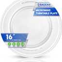 Microwave Plate Replacement 16 inch Fits WB49X10166 GE Microwave Turntable Plate - Exactly Replaces Rotating Replacement Microwave Glass Plate - Oven Dish Tray For Better Reheating and Cooking