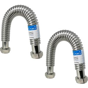 PROCURU 2-Pack 1-1/4" FIP x 36" (3Ft) Stainless Steel Water Heater Flex Connector, Certified Safe (6WFF36-2P)