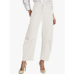 Cicy Bell Womens Baggy Barrel Horseshoe Pants Casual High Waisted Button Trousers with Front Pockets 14