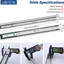 22 Inch Soft Close Drawer Slides Full Extension Ball Bearing Dresser Cabinet Rails 1 Pair Side Mount Heavy Duty Tool Box Trash Can Kitchen Drawer Glides 100LB Capacity