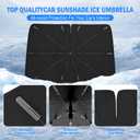 Car Windshield Sunshade Umbrella Sun Shade for car Windshield Blocks UV Rays & Heat, Keeps Interior Cool, Foldable Sun Visor Cover with Universal Fit for Front Windows(56" L x 31" W)