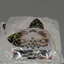 Pack Of 2 DDazzling Glitter Cheetah Print Ears Headband with Leopard Face Stickers for Halloween Animal Cosplay