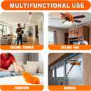 SISUPASSIE 30FT Reach High Ceiling Duster Kit, Window Cleaning kit with 5-24FT Extension Pole, Fan Duster for Ceiling Fan Blades, Microfiber Feather Duster, Rotatable Window Squeegee and Cobweb Duster