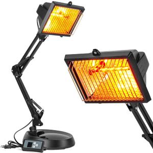 Cozion Infrared Lamp, 150W Infrared Heat Lamp, Red Light Therapy Lamp for Body Muscle Neck Shoulder Joints Back Pain Relief, Heat Lamp Device with Adjustable Sturdy Stand Timer (Black)
