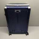 SOMODE Airline Approved Carry On Luggage with Spinner Wheels,Aluminum Framed Carry On Suitcase with Front Laptop Compartment/Cup Holder,22×14×9 inch Checked-in Luggage with Flexible Handle (Blue)