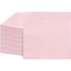 2 x NatNarr 120 Pcs Cocktail Napkins Pink Mothers Day Napkins Disposable Light Pink Dessert Beverage Party Napkin for Girls Birthday, Bridal Baby Shower, Mothers Day, 5 x 5 Inch