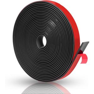 Adhesive Solid Rubber Strips - 1/2" Wide x 1/16" Thick x 180" Long, Black Neoprene Rubber Gasket Strip Roll for DIY Seal, Weather Striping,Liner,Cushion & Craft