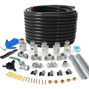 3/4"  200 FT Shop Air Line Kit, Rapid Air System 3/4 Inch Hdpe-Aluminum Compressed Air Piping for Garage Includes Air-locking/Elbow/Tee/Air Outlet Block Fittings Leak Proof Easy to Install