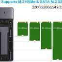 M.2 NVMe SATA SSD Enclosure Adapter Tool-Free,Sokiwi USB 3.2 Gen2 10Gbps External to USB PCI-E 6Gbps SATA M-Key / B+M Key, NVMe Reader Support UASP Trim for SSDs 2230/2242/2260/2280