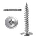 (250 pcs)#81" Phillips Truss Head Wood Screws Stainless Steel 410 Quick Metal Self Tapping (Silver)