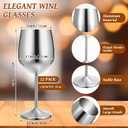 Didaey 12 Set Aluminum Metal Wine Glasses 18oz Unbreakable Wine Glass Goblet Elegant Stemmed Cocktail Glasses Metal Drink Cup for Wedding Pool Anniversary Party Travel Camping Picnics (Silver), 3.7 x 8.3 inches