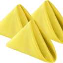 Bailarina Cloth Napkins Set of 40,17x17 inches Dinner Napkins Cloth Washable,Polyester Square Table Cloth Napkin Bulk with Hemmed Edges Ideal for Banquets, Parties and Weddings-Yellow