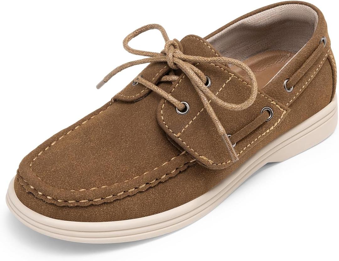 DREAM PAIRS Boys Dress Shoes Boat Shoes Slip on Loafers Casual School Shoes (Toddler/Little Kid/Big Kid) (Camel) Size 4
