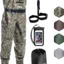 Foxelli Chest Waders – Waterproof 2-ply Nylon/PVC Camo Hunting Fishing Waders for Men and Women with Boots, Size 13