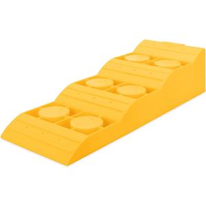 Camco Camper/RV Tri-Leveler - Features Durable Lightweight Trailer Ramp Design w/Non-Slip Surface & Built-in Handle - Up to 3-7/8 of Lift for RV Leveling - 3,500 lb Load Capacity (21027)