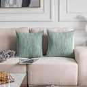 Home Brilliant Summer Pillow Covers 24x24 Set of 2 Green Throw Pillow Covers Super Soft Euro Shams Pillowcases for Couch Bed Room Decor, 24 x 24 inch, Iceburg Green
