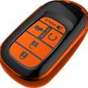 Tukellen for Honda Key Fob Cover, Premium Soft TPU Full Protection Key Fob Case for 2022 2023 2024 2025 2026 Accord Civic HR-V CR-V Pilot Passport Smart 5-Buttons Smart Remote Key Protector (Orange)